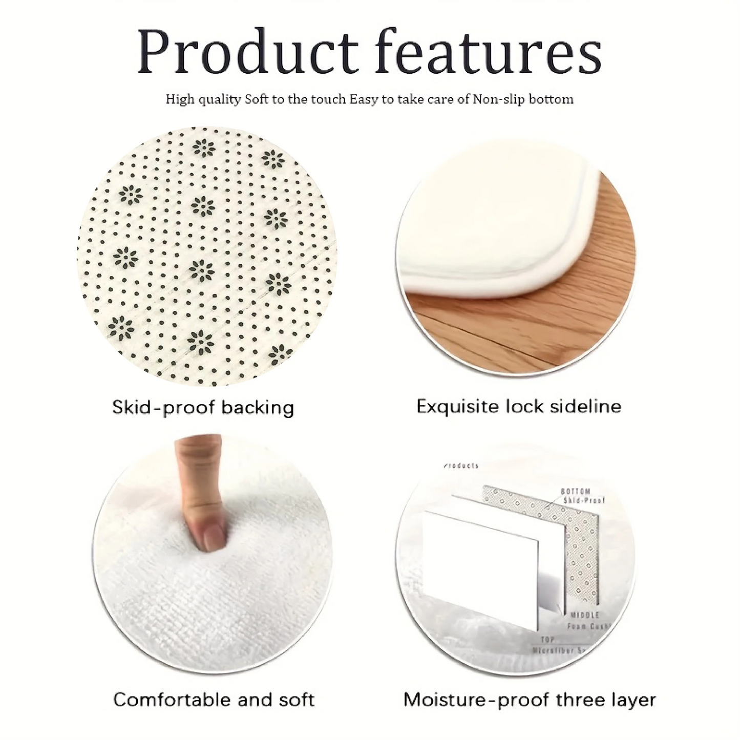 VIKAMA Christmas Candy House And Snowflake Doormat - Machine Washable, Durable Mat, Bathroom Carpet For Home Decoration