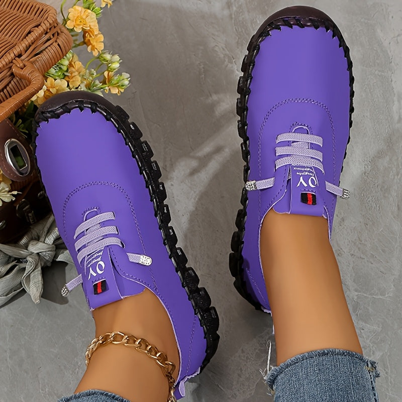 Women'S Casual Slip-On Sneakers - Lightweight, All-Season PU Sneakers with Round Toe and Comfortable TPU Insole, Synthetic Upper, Available in Multiple Colors, Casual Footwear | Stylish Casual Shoes | Comfortable Footwear