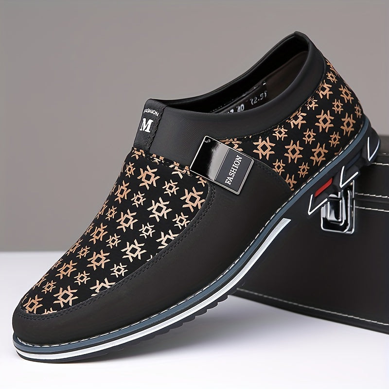 Men's Smart Casual Slip On Loafers With Assorted Colors, Dress Up Walking Shoes, Middle aged men's footwear