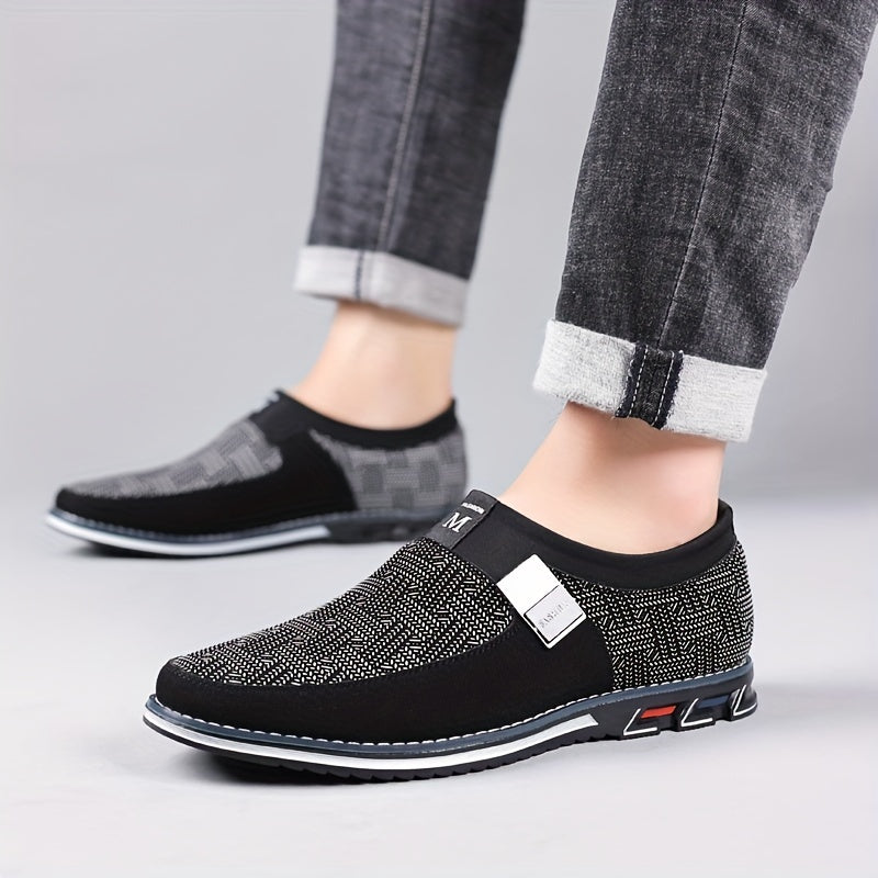 Men's Smart Casual Slip On Loafers With Assorted Colors, Dress Up Walking Shoes, Middle aged men's footwear