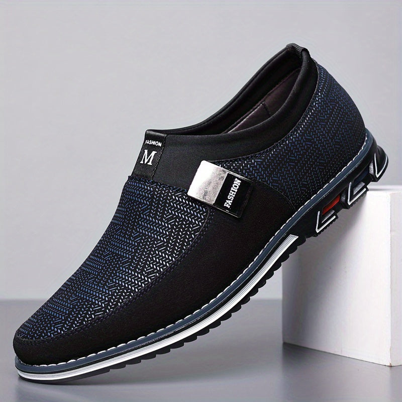 Men's Smart Casual Slip On Loafers With Assorted Colors, Dress Up Walking Shoes, Middle aged men's footwear