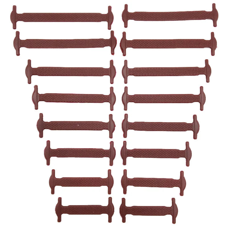 16pcs/lot Silicone Shoelaces No Tie Shoelaces 12 colors Elastic Lace Shoelace Creative Lazy Silicone Laces Rubber Lace