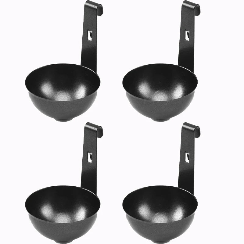 1/2/4PCS Stainless Steel Egg Poacher,Household Long Handled Egg Steamer with Hook for Kitchen Tools,Durable Steaming Egg Spoon