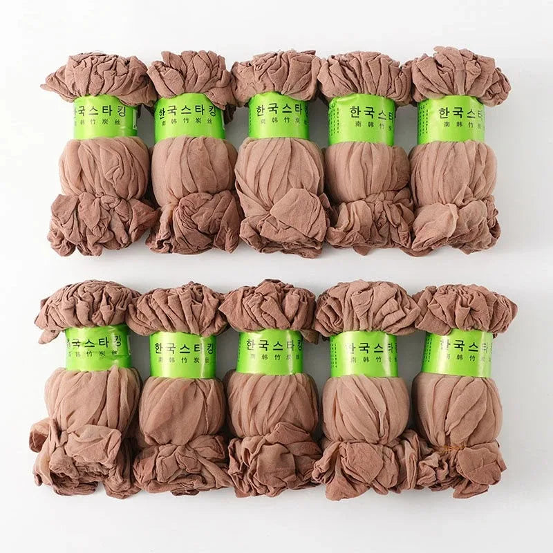 10pairs-50Pairs Transparent Summer Socks Ultrathin Women Nylon Ladies Female Short Ankle Meias Elastic Crystal Spring Silk Sox