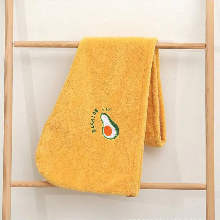 1Pc Embroidery Style Hair Drying Cap, Coral Fleece Thickened Hair Towel for Bathroom, Women's Absorbent Quick Drying Shower Cap,