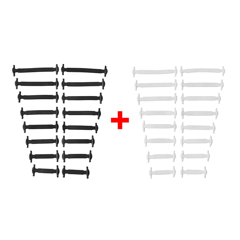 16pcs/lot Silicone Shoelaces No Tie Shoelaces 12 colors Elastic Lace Shoelace Creative Lazy Silicone Laces Rubber Lace