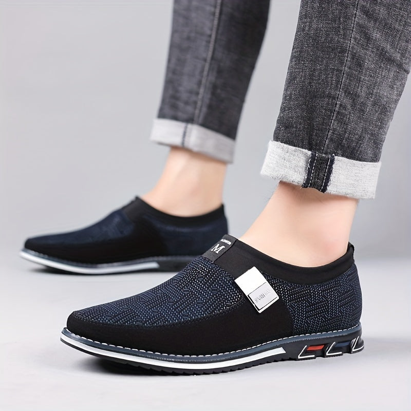 Men's Smart Casual Slip On Loafers With Assorted Colors, Dress Up Walking Shoes, Middle aged men's footwear
