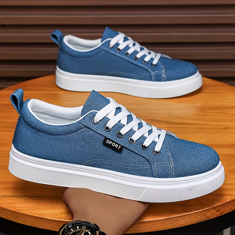 Men'S Fashion Sneakers - Thick Sole Casual Walking Shoes, Breathable Mesh & Canvas Upper, Durable PVC Outsole, Lace-Up Low Tops for All-Season Comfort, Versatile for Outdoor & Daily Wear, Allseason Footwear, Modern Dad Shoe,