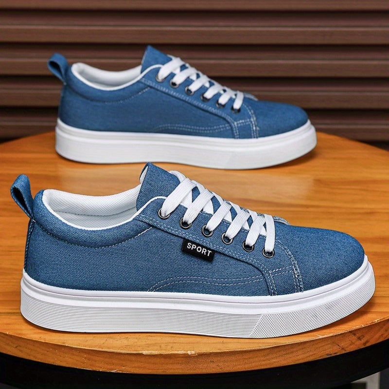 Men'S Fashion Sneakers - Thick Sole Casual Walking Shoes, Breathable Mesh & Canvas Upper, Durable PVC Outsole, Lace-Up Low Tops for All-Season Comfort, Versatile for Outdoor & Daily Wear, Allseason Footwear, Modern Dad Shoe,