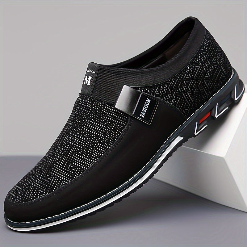 Men's Smart Casual Slip On Loafers With Assorted Colors, Dress Up Walking Shoes, Middle aged men's footwear