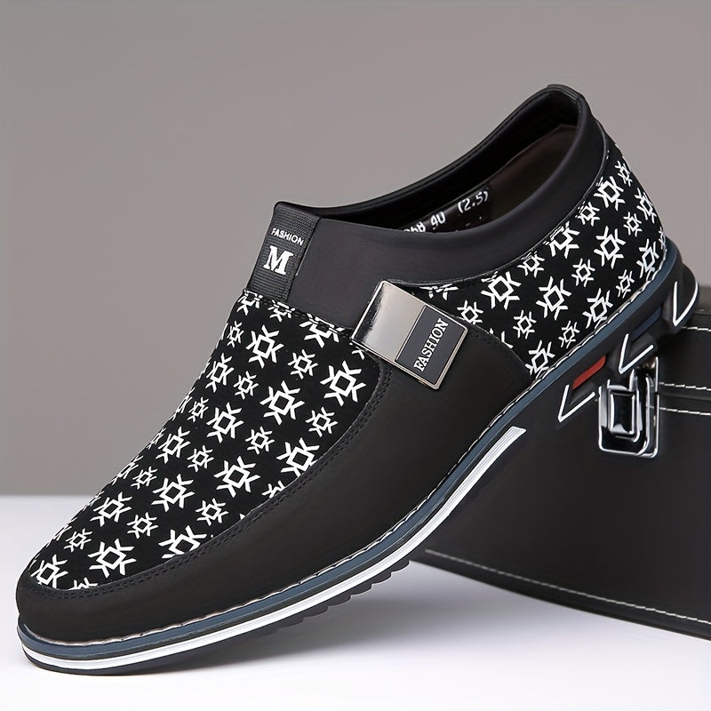 Men's Smart Casual Slip On Loafers With Assorted Colors, Dress Up Walking Shoes, Middle aged men's footwear