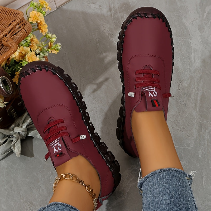 Women'S Casual Slip-On Sneakers - Lightweight, All-Season PU Sneakers with Round Toe and Comfortable TPU Insole, Synthetic Upper, Available in Multiple Colors, Casual Footwear | Stylish Casual Shoes | Comfortable Footwear