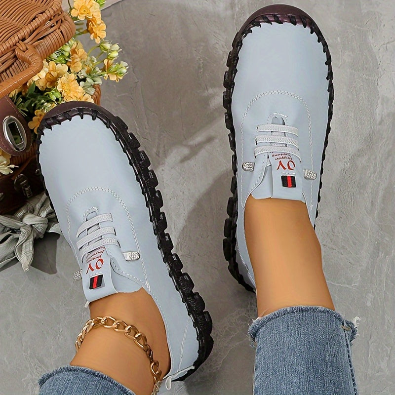 Women'S Casual Slip-On Sneakers - Lightweight, All-Season PU Sneakers with Round Toe and Comfortable TPU Insole, Synthetic Upper, Available in Multiple Colors, Casual Footwear | Stylish Casual Shoes | Comfortable Footwear