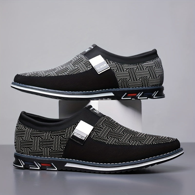 Men's Smart Casual Slip On Loafers With Assorted Colors, Dress Up Walking Shoes, Middle aged men's footwear
