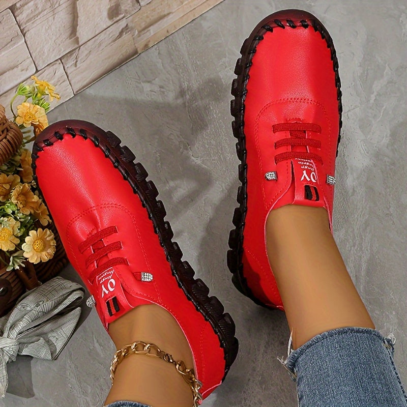 Women'S Casual Slip-On Sneakers - Lightweight, All-Season PU Sneakers with Round Toe and Comfortable TPU Insole, Synthetic Upper, Available in Multiple Colors, Casual Footwear | Stylish Casual Shoes | Comfortable Footwear